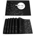 thumbnail image 4 of ZOURIH Black Placemats Set of 3 - Heat Resistant Non-Slip Place mats for Dining Table, Washable Durable PVC Vinyl Woven Table Mats,Black, 4 of 8