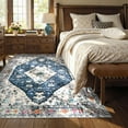 thumbnail image 5 of Lahome 3'x5' Area Rugs for Living Room,Machine Washable Rugs,Low Pile Non Slip Vintage Floral Print Rug Carpet for Entryway,Hallway,Kitchen,Home Decor,Blue, 5 of 15