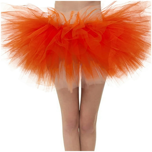 Kcodviy Jupe en Tulle pour Adulte 6 Jupe Mini en Cuir Tutu Superposé Mini Boule Grande Taille Jupe en Cuir Robe Jupe Femme Jupe Classique Jupe Princesse Jupe de Ballet Duveteuse