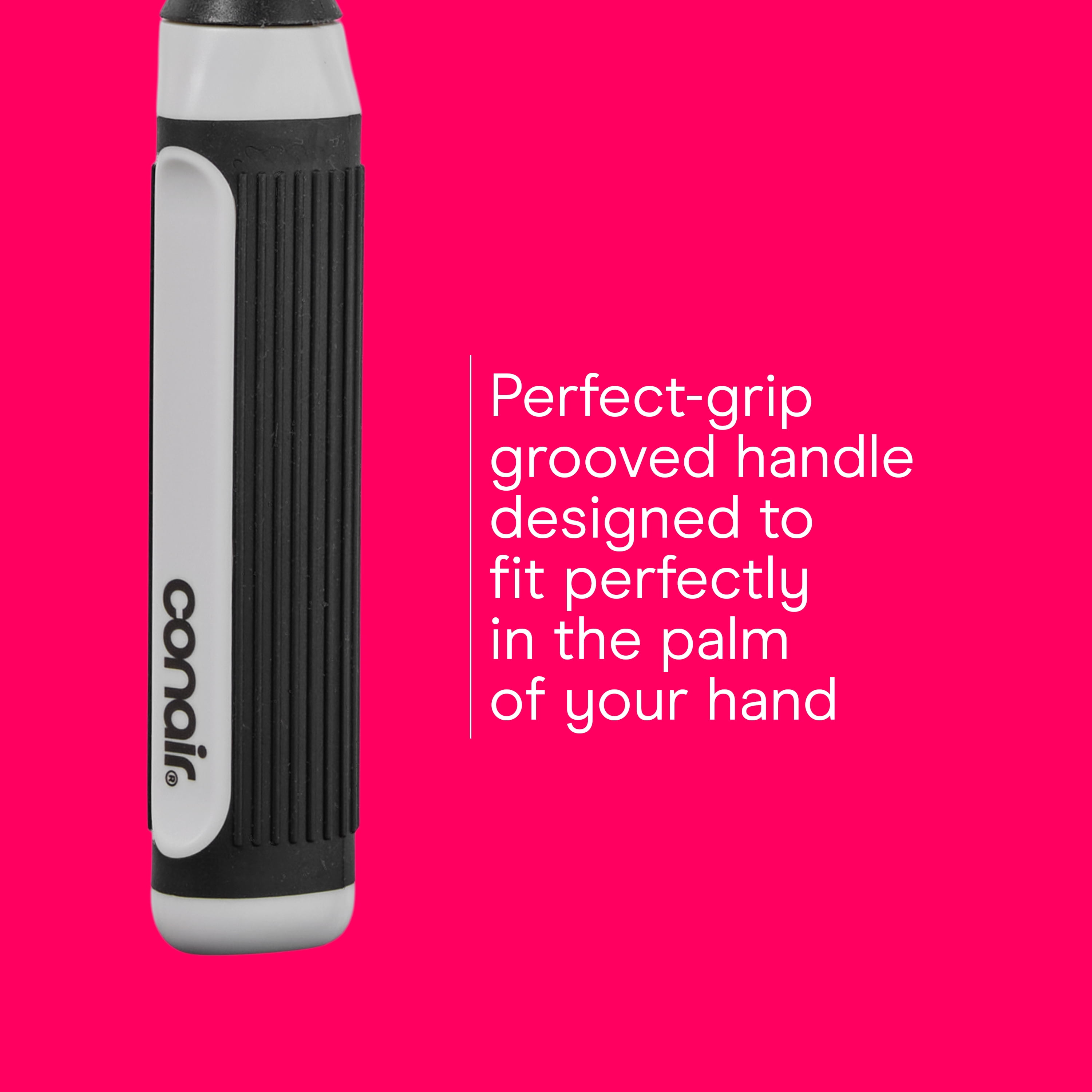 (2 pack) Conair Grip & Style Small Metal Round Hairbrush, Nylon Bristles and Rubber Handle