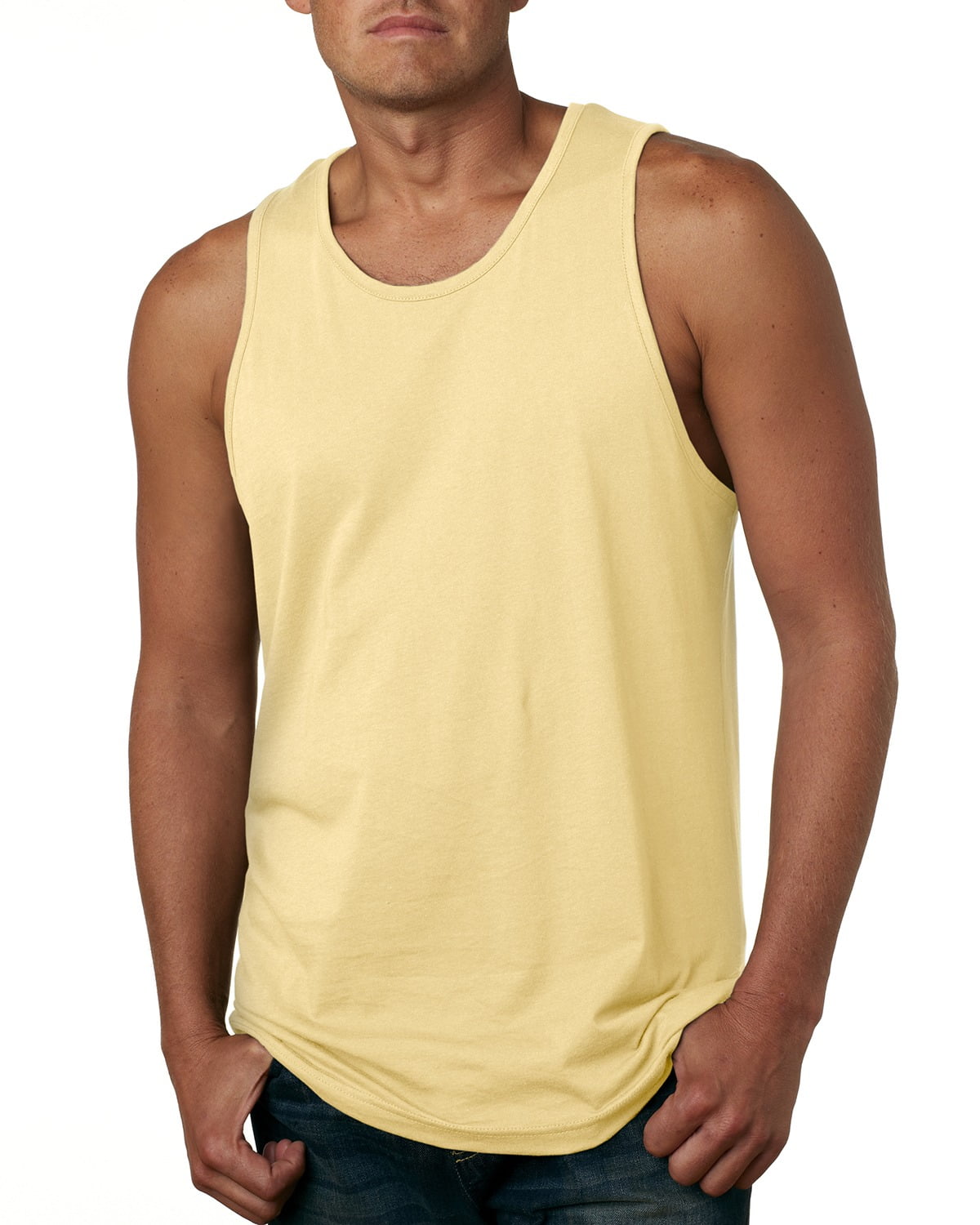 Next Level Apparel Branded Next Level Mens Cotton Tank Top BANANA