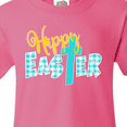 thumbnail image 4 of Inktastic Happy Easter with Cross in Teal Plaid Youth T-Shirt, 4 of 5