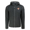 thumbnail image 2 of Men's Cutter & Buck  Heather Charcoal Texas Longhorns Vault Mainsail Full-Zip Raglan Hooded Jacket, 2 of 3
