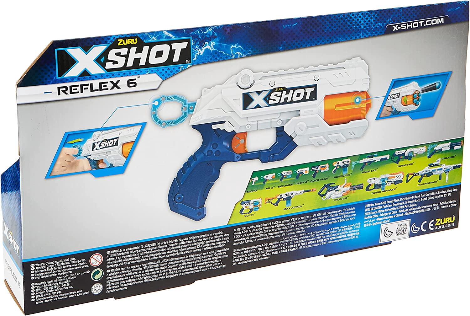 X-Shot Excel Double Reflex 6 Foam High-Perfromance Auto-Rotating