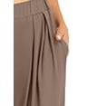 thumbnail image 6 of Frontwalk Ladies Palazzo Pant High Waist Trousers Elastic Bottoms Women Loose Fit Yoga Wide Leg Brown L, 6 of 7