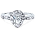 thumbnail image 1 of 1/2ct Pear Shape Halo Diamond Engagement Ring 14K White Gold, 1 of 3