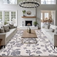 thumbnail image 4 of Haze Blue Leaf Large Area Rugs for Bedroom Living Room, Soft Non Slip Carpet Bedside Rug, Retro Farmhouse Plant Floral Branch Rectangular Floor Cover Kitchen Accent Rug 6'x9' for Dining Room/Office, 4 of 9