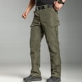 thumbnail image 5 of Domuza Men's Pants Water Resistant Ripstop Cargo Pants Outdoor Lightweight EDC Hiking Work Construction Pants Green 2XL, 5 of 5