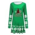 thumbnail image 5 of Vestidos de Navidad Para Mujer Vestido de Manga Larga Con Dobladillo Con Volantes Y Cuello Redondo Con Estampado Navideño Informal Odeerbi ODB200138, 5 of 5