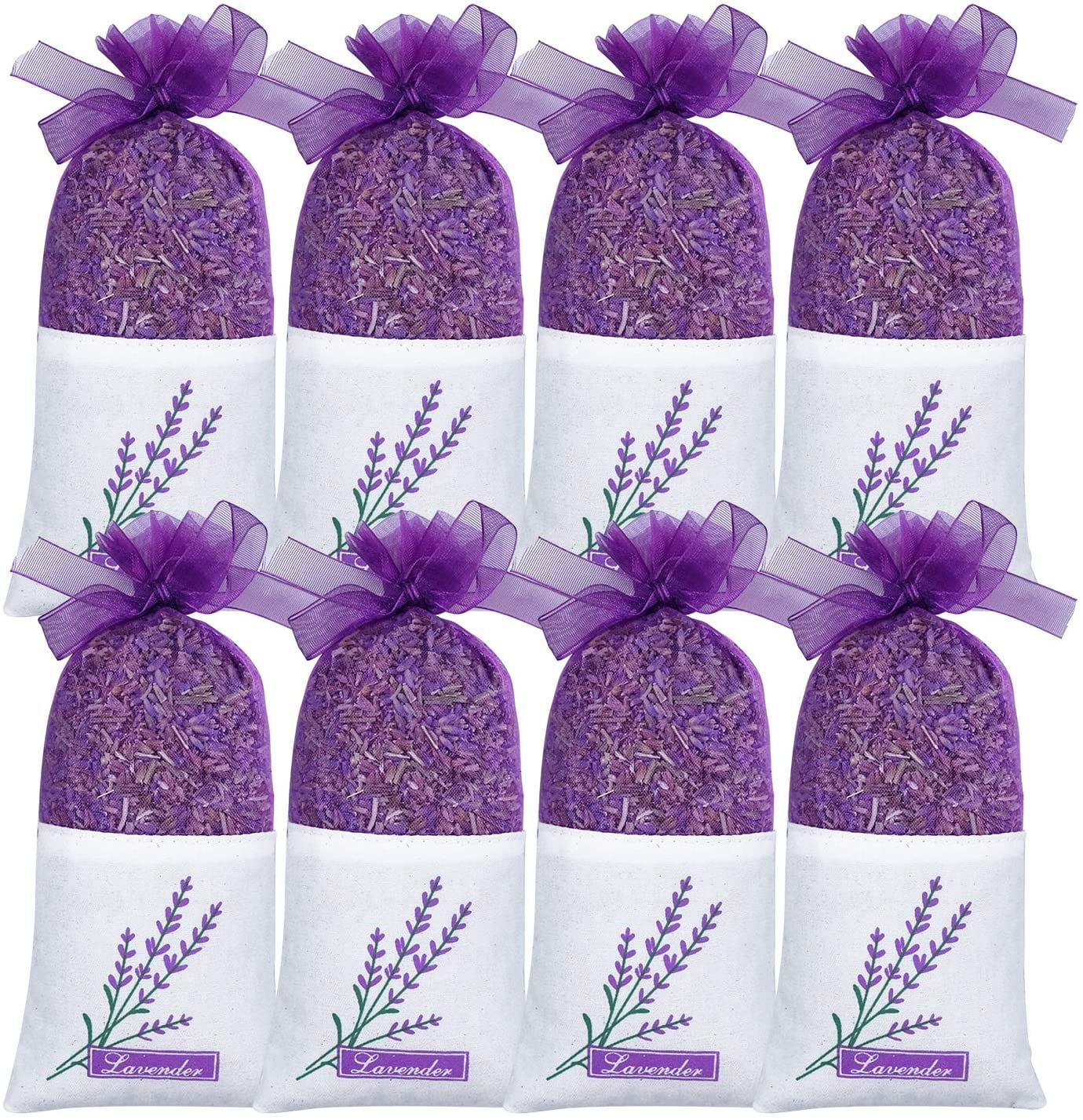Set of 10 Natural French Lavender Buds Potpourri Sachets Lavender Organza Bags 