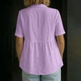thumbnail image 6 of hotojiny Button Down Shirts for Women Lightweight Half Sleeve Linen Cotton Collared Summer Tops Dressy Casual Work Blouses, 6 of 7
