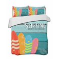 thumbnail image 2 of Quilts Twin Size, Surfboard Soft Comforter Bedding Set for Bed, Summer Starfish Palm Leaf Wood Grain Blue Lightweight Quilted Bedspread with Pillow Cover(2 Pieces) for All Season, 68x86 Inch, 2 of 6