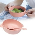 thumbnail image 2 of Harpily Clearance Dinnerware 2Pcs/Set Baby Feeding Food Wheats Handled Bowl Spoon Training Tableware, 2 of 8