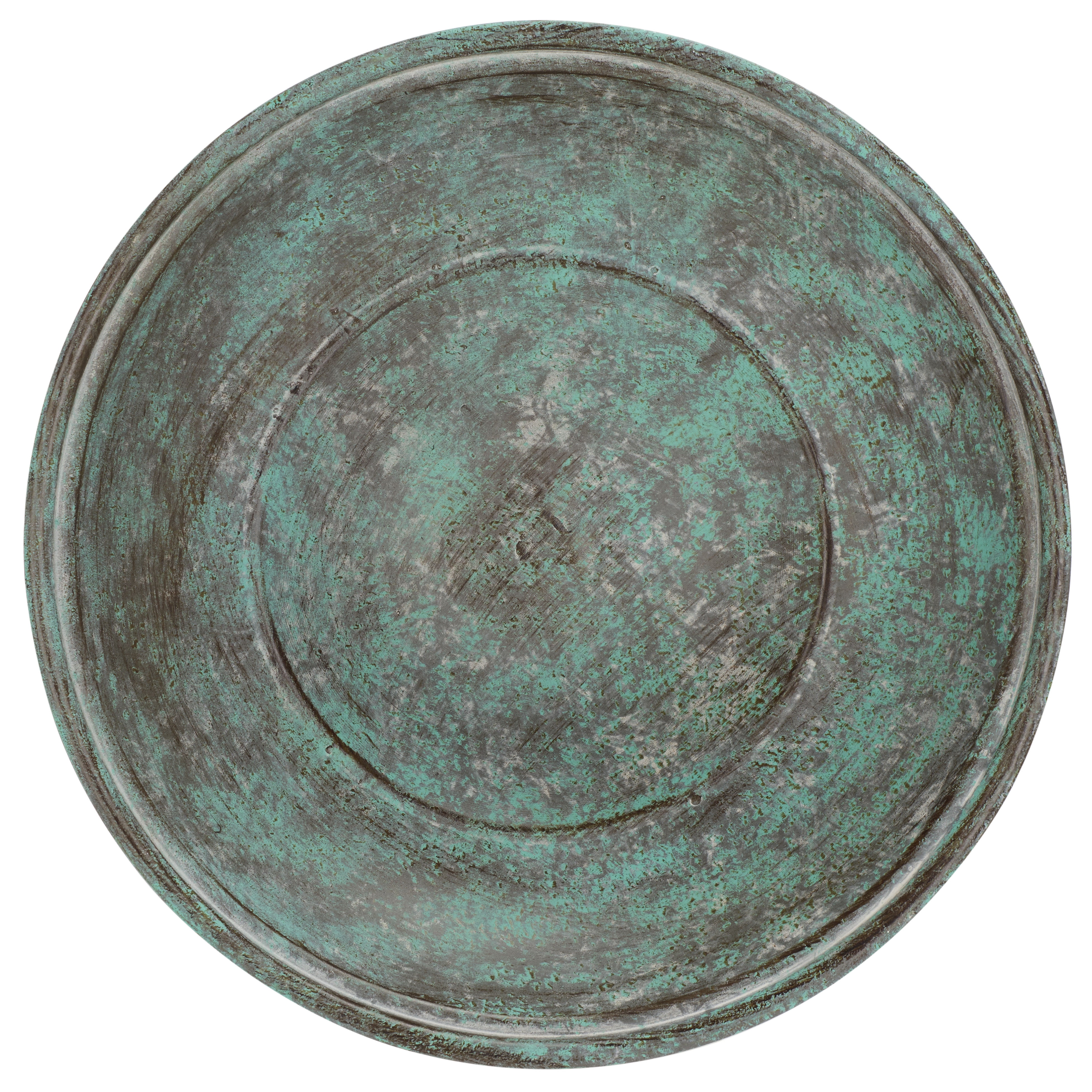 SAFAVIEH Orian Solid Rustic Outdoor Patio Bird Bath, Antique Green