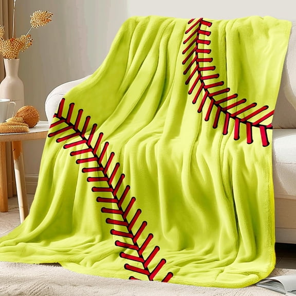Soft Throw Blanket For Couch Softball Pattern Blanket For Bed