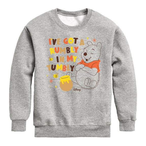 Winnie the Pooh - I've Got a Rumbly in My Tumbly - Toddler And Youth Crewneck Fleece Sweatshirt