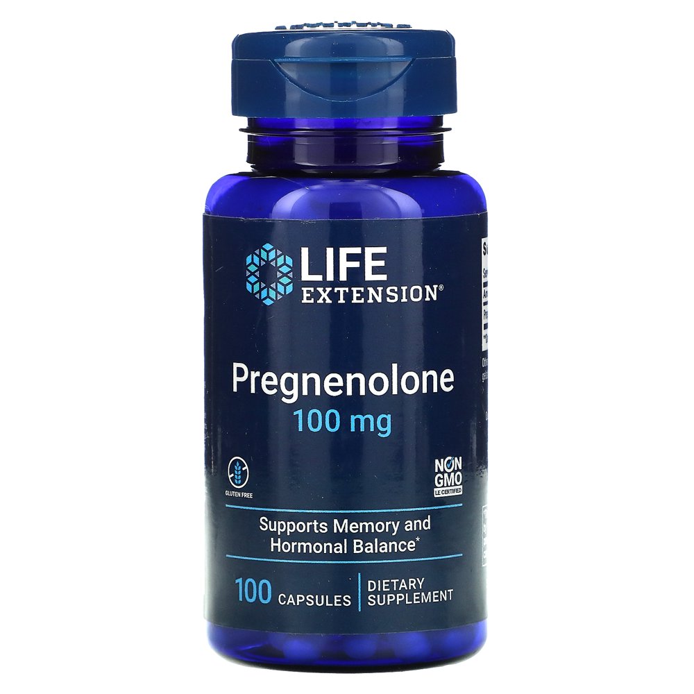 Life Extension Pregnenolone Capsules, 100mg, 100 Ct