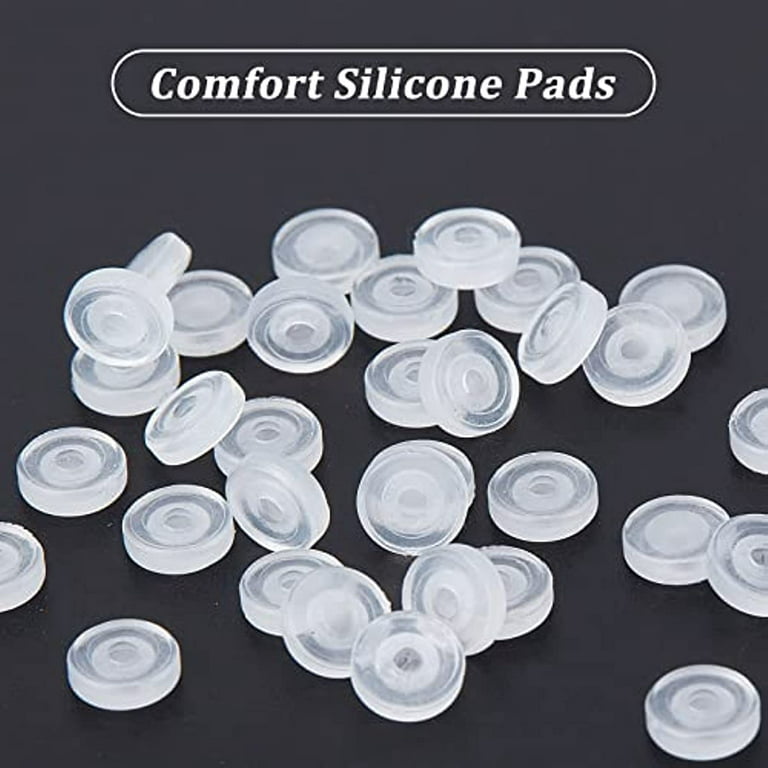  Clip on Earring Cushions 100pcs Silica Gel Earring Back pad  Clip on Earring Comfort pad for Earring Cushion Pads