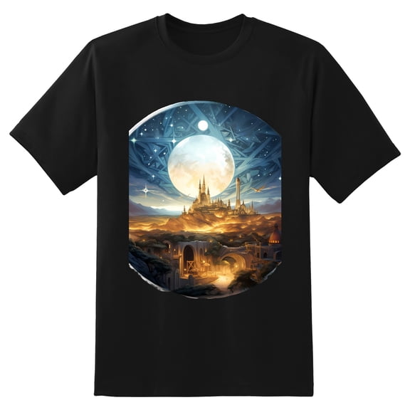 Men's Graphic TeeMoon Letter Print T-Shirts Round Neck Short Sleeves Sizes XS-5XL Summer Daily Casual Tops