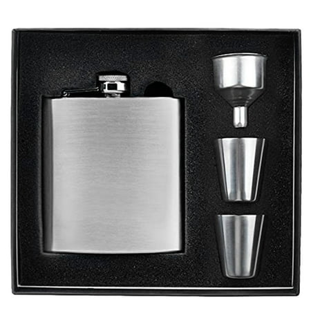 

Noblik Scale Classic Hip Flask 8 Oz with Funnel Leak Proof Stainless Steel Flask for Liquor for Men Flask Great Gift Silver