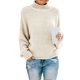thumbnail image 3 of Suéter de mujer de gran tamaño, medio cuello alto, manga de murciélago, punto grueso, suelto, , cuello alto, sólido, informal, jersey, , XXXL Yinane suéter de mujer de gran tamaño, 3 of 6