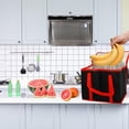 thumbnail image 3 of Styrofoam Cooler Food Delivery Bag, Insulated Grocery Bags Insulated Cooler Bag for Hot or Cold Food Delivery, Groceries, Travel, Shopping(Black & Red), 3 of 5