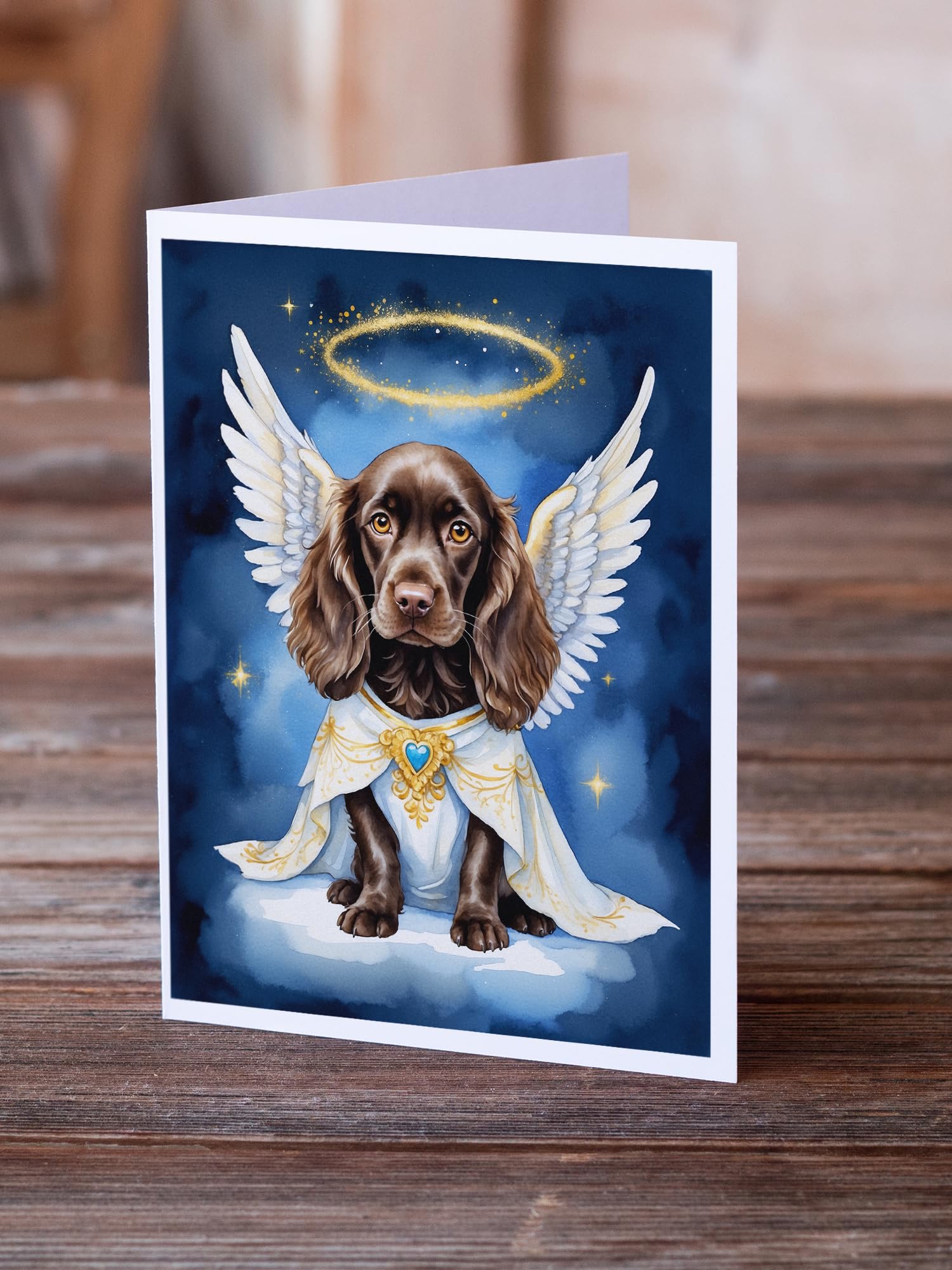 Boykin Spaniel My Angel Greeting Cards Pack of 8 7 in x 5 in