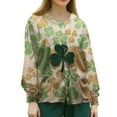 thumbnail image 3 of yuCgh Women's St. Patrick's Day Printed Long Sleeve Single Breasted Top, Casual Work Uniform, Nursing Shirt for Women,Ginger 3XL, 3 of 4