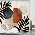 thumbnail image 2 of Abstract Boho Chic Shower Curtain 71Wx71H Inch Mid Century Navy Blue Geometric Shower Curtain for Bathroom Modern Aesthetic Burnt Orange Neutral Plant Minimalist Bathtub Accessories Home Decor, 2 of 6