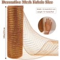 thumbnail image 2 of 2 Rolls Red Mesh Ribbon, Christmas Deco Mesh 10 Inch x 30 Feet Each Roll, Metallic Red with Foil Ribbon for Christmas Tree Decorations Halloween Party Decor Crafts Wreaths,Marrón, 2 of 7