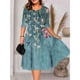 thumbnail image 1 of Plus Fat Full Summer Mujer Casual Flor Cuello Redondo Vestido Recto De Longitud Mediapangjing, 1 of 3