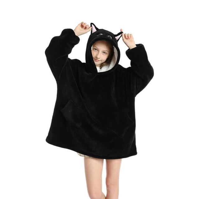 Faithtur Universal Warm Hooded Sweater Fashion Printing Mink Wool Home Clothes
