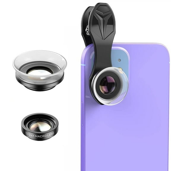 APEXEL Phone Lens 2 in 1 Clip-on 12X Macro   24X Super Macro Lens Kit for Smartphones