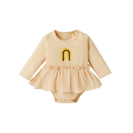 

Seyurigaoka Toddler Girl Fall Crotch Buttons Home Sleeping Embroidery Romper