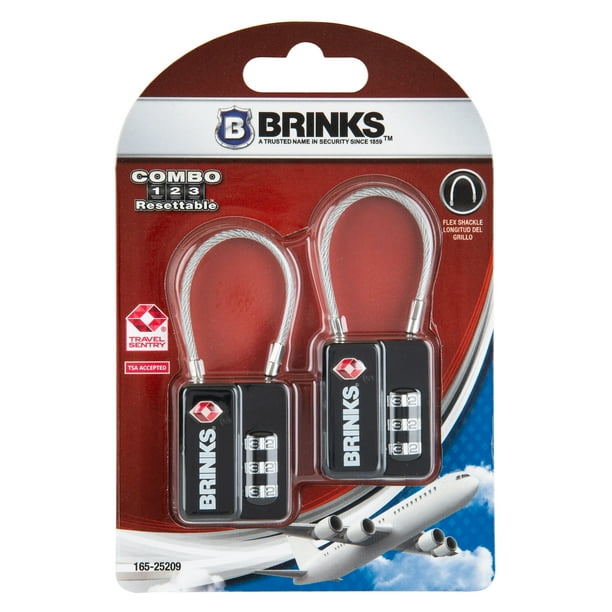 Brinks 3-Dial Combination TSA Luggage Padlock with 1-7/10in Steel