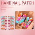 thumbnail image 5 of RAGUPEL 24Pcs Glue on Nails for Women,Hand-Painted Colored Lines Press on Nails Square,Bright Surface Cute Press on Nails,Long Press on Nails for Photography,Stage and Red Carpet,Style2, 5 of 7