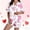 Pink, variant on Blmnix Valentines Pajama Pants Heart Pajamas Sleepwear Sets Sleepwear Pink Short Short Sleeve Collared Matching Pajamas,M