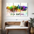 thumbnail image 3 of Elephant Stock San Antonio Skyline Colors Wall Art - Horizontal Multi Panel Canvas - Living Room Wall Decor - Places Multi Panel - Green And Blue Decor - 50" x 32", 3 of 8