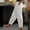 #0037-White, variant on Womens Casual Loose Harem Pants Drawstring Solid Cropped Tapered Leg Elastic Waist Soft for Daily Home Lounge Summer