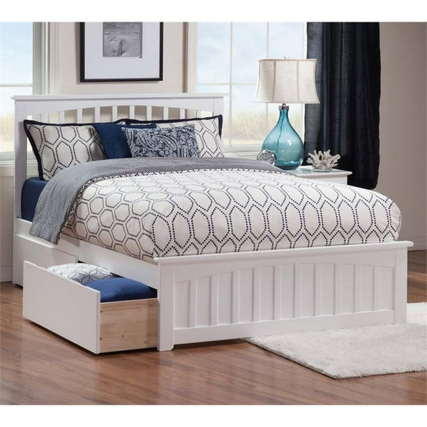 Rosebery Kids Queen Storage Platform Bed In White Com Rosebery Kids Queen Storage Platform, Kids Queen Bed With Storage