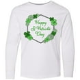 thumbnail image 3 of Inktastic Happy St. Patrick's Day Clovers Long Sleeve Youth T-Shirt, 3 of 5