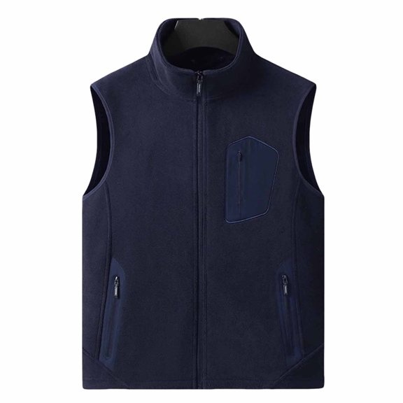 Lyrehush Mens Fleece Vest Jackets Full-Zip Warm Sleeveless Thermal Layering Outerwear Side Zip Pockets Winter Fall Vests