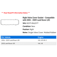 thumbnail image 2 of Right Valve Cover Gasket - Compatible with 2005 - 2009 Land Rover LR3 2006 2007 2008, 2 of 2