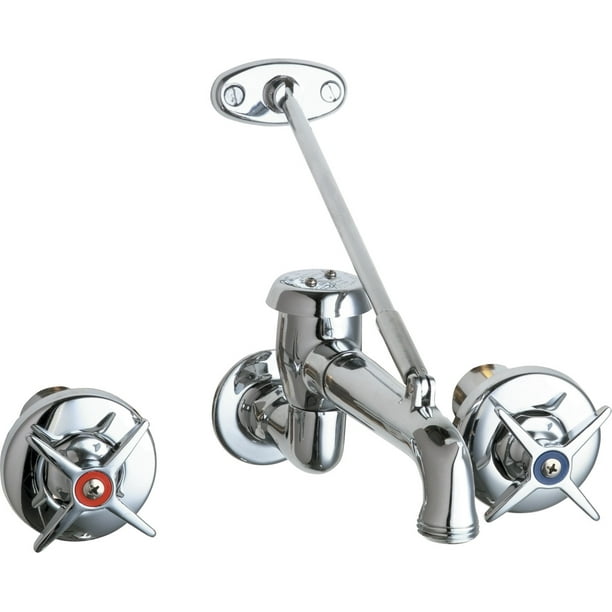 Chicago Faucets 782VB Chrome Wall Mounted Service Sink Faucet