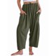 thumbnail image 1 of Pantalones Palazzo Harem Informales Holgados con Cordón para Mujer, para Verano, Playa, Viajes, Vacaciones, con Bolsillos. Verde M, 1 of 6