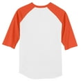 thumbnail image 6 of Sport Tek Adult Male Men Colorblock 3/4-Sleeve Jersey White/Deep Org Small, 6 of 6