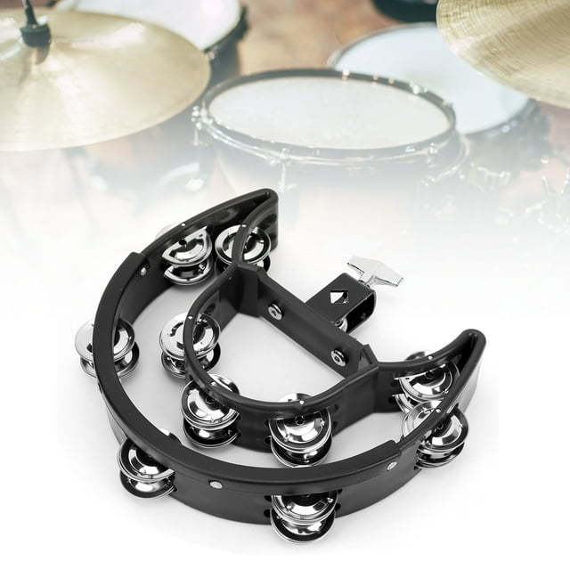 Jingles en Métal à Double Rangée, Son Net Délicatement Poli Tambourin Demi-Lune Robuste Haute Résistance pour Fête pour KTV pour Cadeau Noir, Rouge
