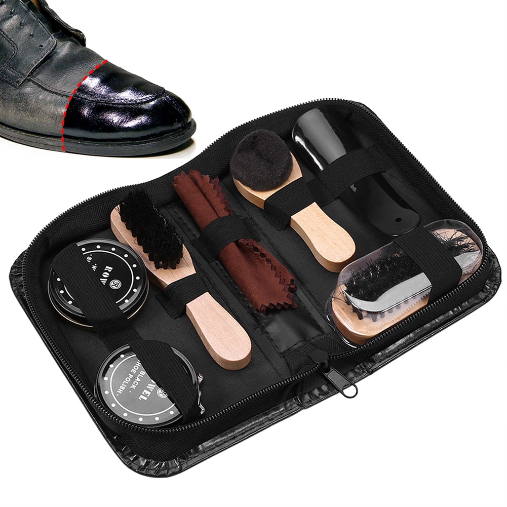 Shoe Leather Care 8pcs Portable Shoe Brush Set Complete Cleaner Kit