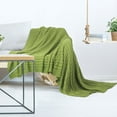 thumbnail image 4 of REGALWOVEN Cotton Knitt Throw Blanket Decorative Cable Knitted Blanket for Couch, Chair, Green 50" x 60", 4 of 7