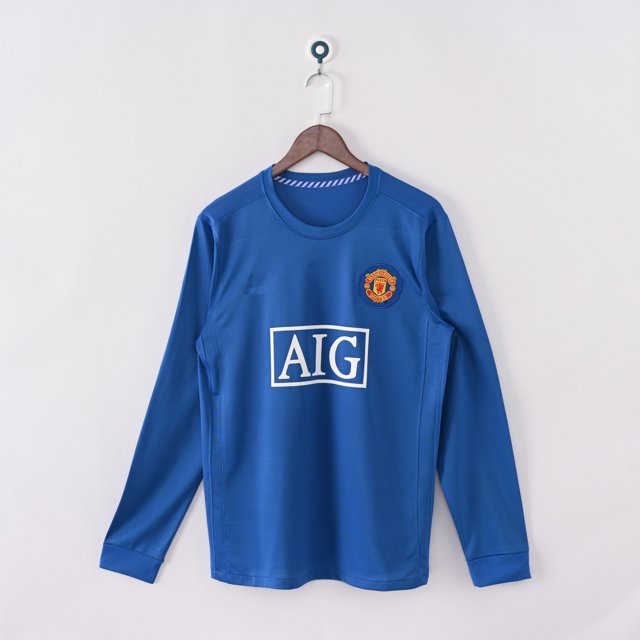 2007-08 Manchester United Away Long Sleeve Football Classic Jersey